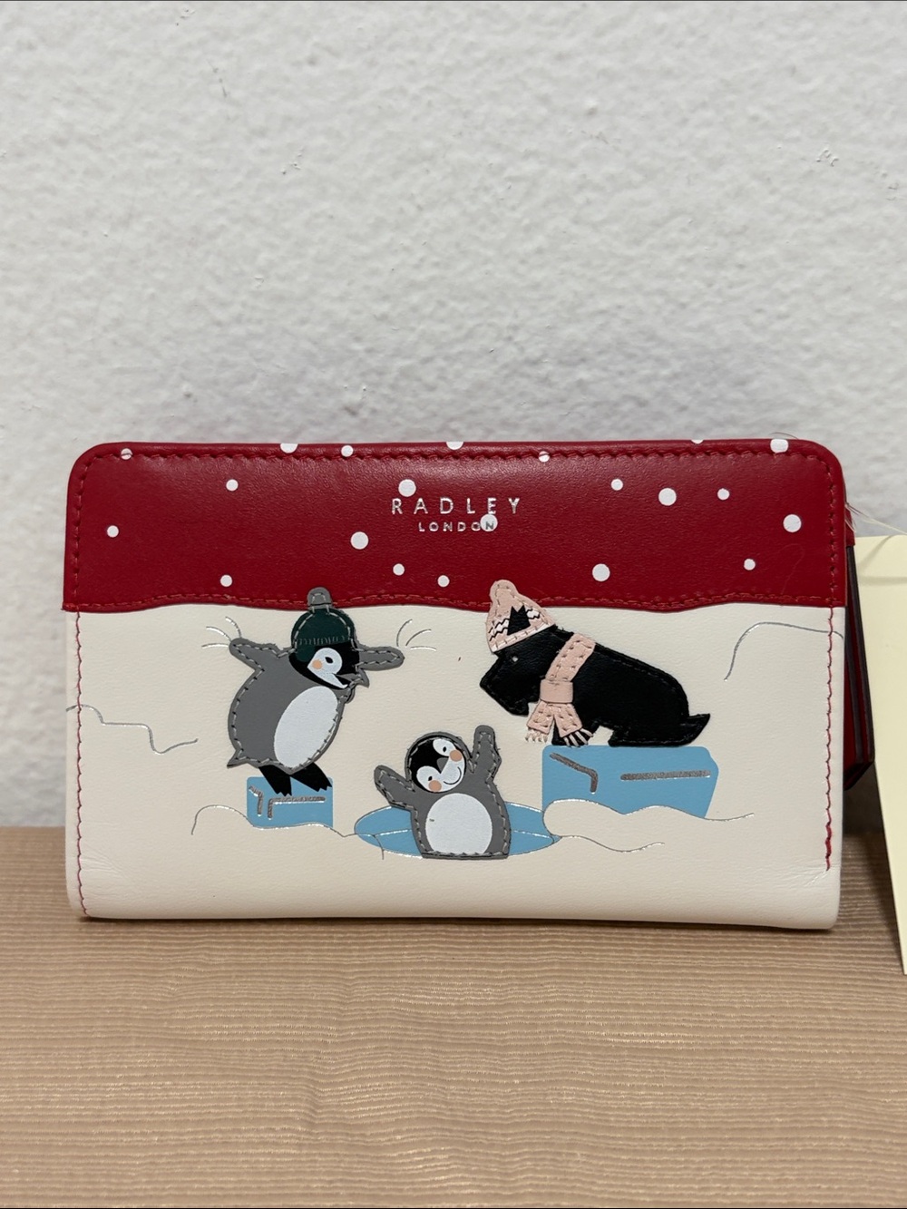Radley London “Hole Lotta Fun” Red Leather Scottie Penguins Wallet - NWT